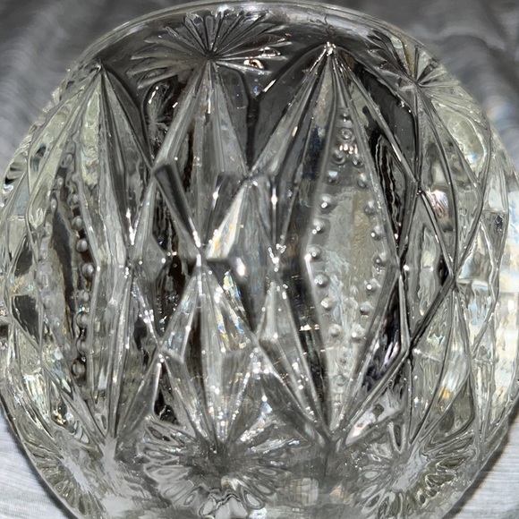 Vintage Avon Starburst Diamond-Cut Heavy Clear Crystal Candle Holder/Candy Dish - Picture 11 of 11
